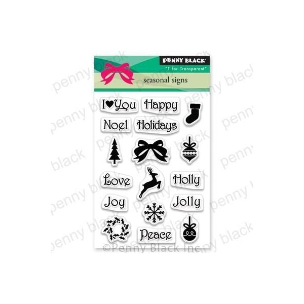 Penny Black Clear Stamps Seasonal Sign 3"X4"