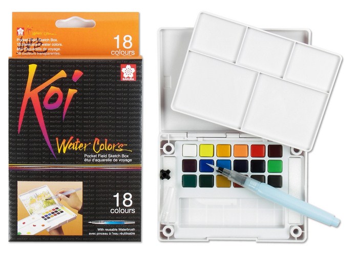 Sakura Koi Pocket Field Sketch Box - 18 Shades