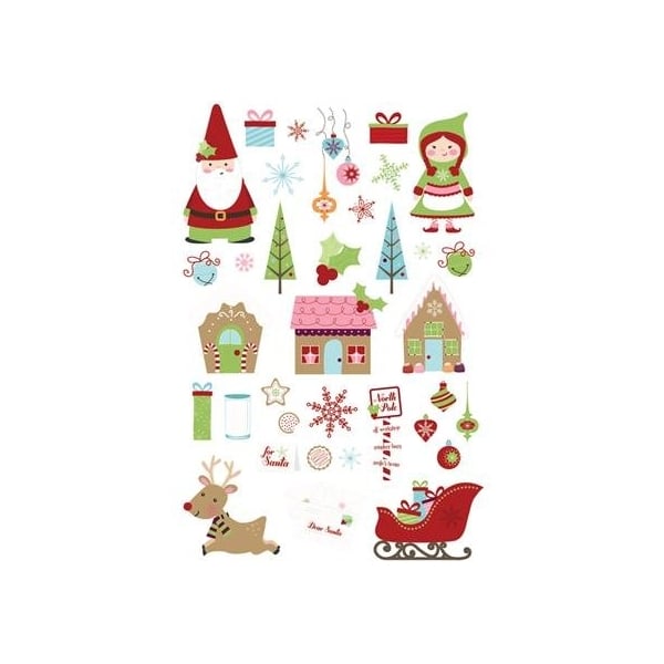 Imaginisce Cottage Christmas Collection Rub Ons - Christmas Cottage Icons