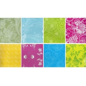 Assorted 12x12 Paper Pack - Floral Green (Set of 24 sheets)