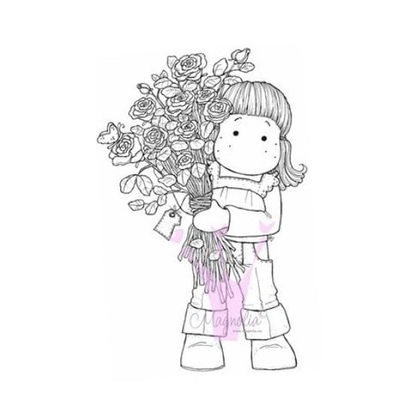 Magnolia Mini World - Tilda Holding a bunch of Roses
