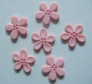 Plastic Flower Buttons - Pink