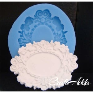 Oval Intricate Frame Silicone Clay Mould