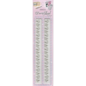 White Pearl Swirls Border Stickers
