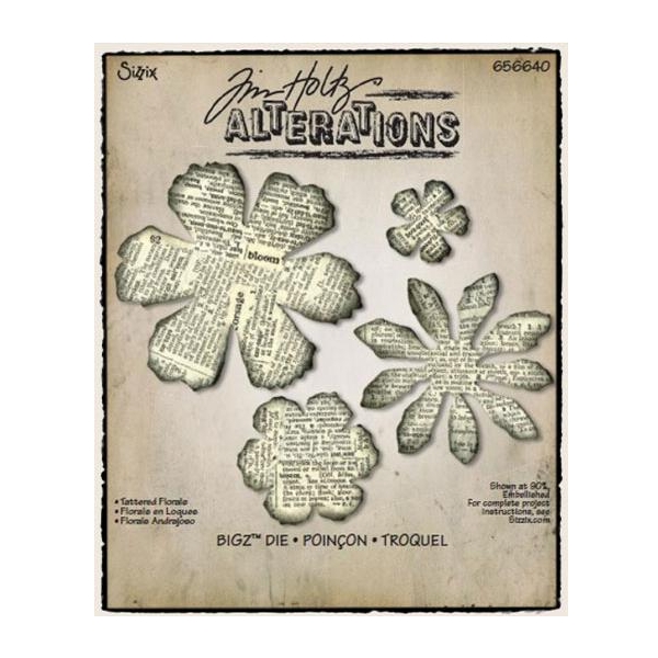 Tim Holtz Alterations Sizzix BIGZ Dies - Tattered Florals