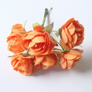 Paper Roses - Dark Orange (Pack of 12 roses)