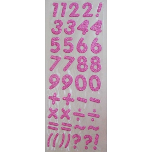 Glitter Number - Baby Pink