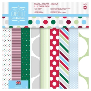 Papermania Capsule Collection 8by8" Paper Pack - Spots & Stripes