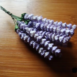 A Stem of Flowers - Lavendar and White