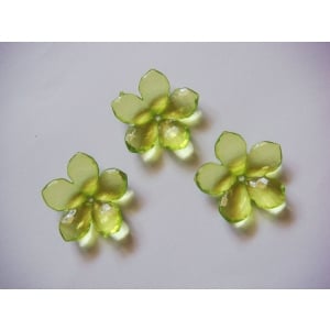 Plastic Flowers - Light Green (Pack of 10 flowers)