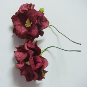 Curled Flowers (Large) - Maroon