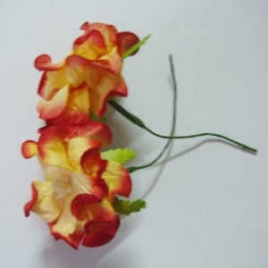 Curled Flowers (Large) - Yellow and Red (A pack of 5 flowers)