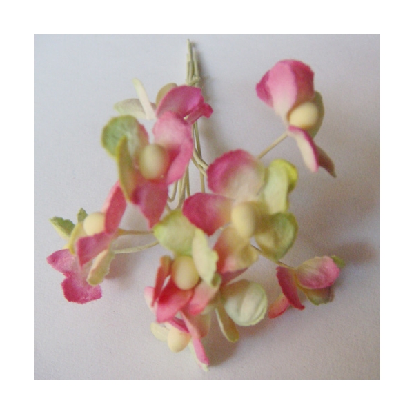 Periwinkles - Pink and Green (Pack of 10 flowers)
