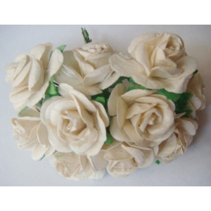 Mulberry Paper Roses (1 inch) - White
