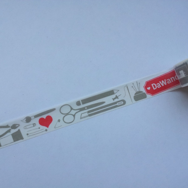 I Love Art - White, Grey and Red - Japanese Washi Tape