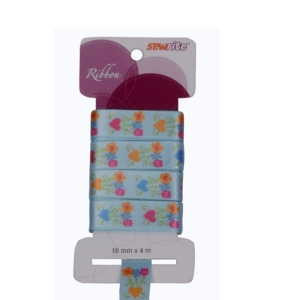 Sewrite Mom Bouquet Ribbon - Tropical Blue / White