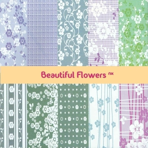 Assorted 12x12 Paper Pack - Beautiful Flowers NX (Set of 40 sheets)