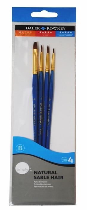Daler-Rowney Simply Natural Sable Hair Brush (Set of 4)
