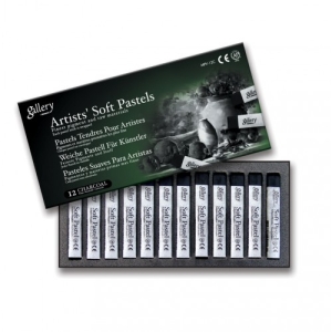 Mungyo Square Shaped Soft Pastel Crayon (12 assorted colors charcoal)