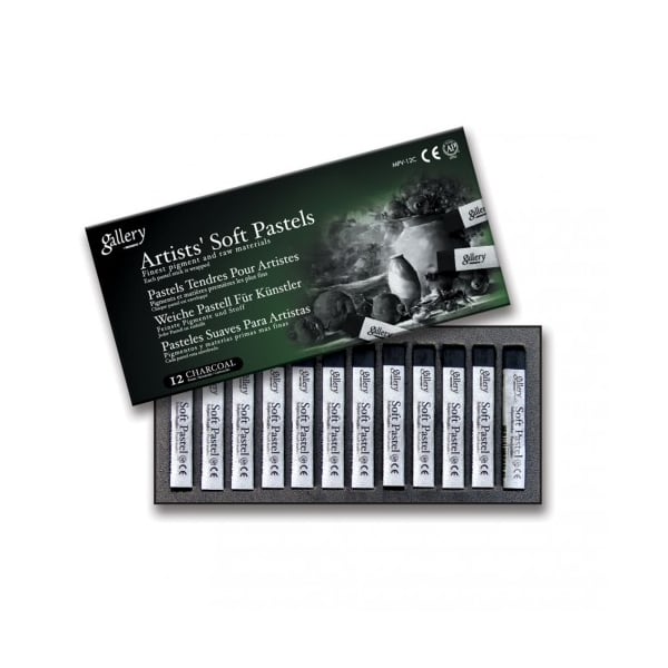 Mungyo Square Shaped Soft Pastel Crayon (12 assorted colors charcoal)