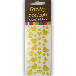 Crystal Stickers - Hearts (Yellow)