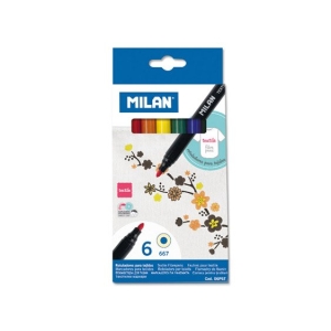 Milan - Box of 6 Fibrepens for painting on Fabric