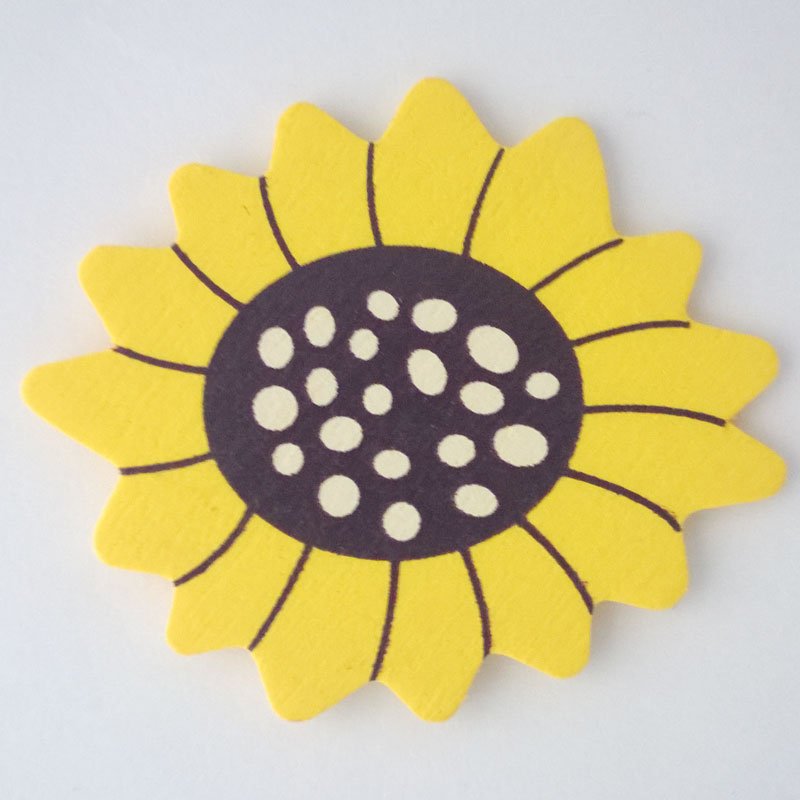 Wooden Die Cuts - Flowers - Yellow and Black (Pack of 5) cadc 10 1 cadc-10-1