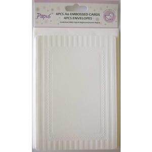 Papus Embossed A6 cards with Envelopes (Set of 4 Pieces) - Design 1