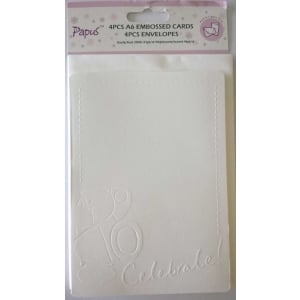 Papus Embossed A6 cards with Envelopes (Set of 4 Pieces) - Design 4