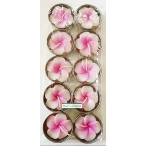 Aromatic Hibiscus shaped Tea Lights (Pack of 10) - Pink