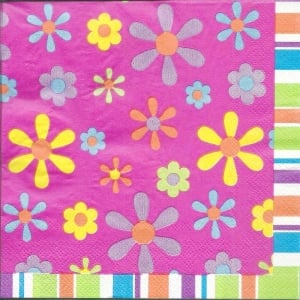 A pack of 12 by 12 inch Decoupage Napkins(5 pcs) - Floral Design 27