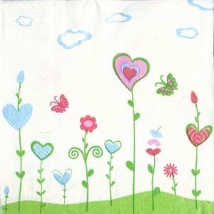 A pack of 12 by 12 inch Decoupage Napkins(5 pcs) - Floral Design 30