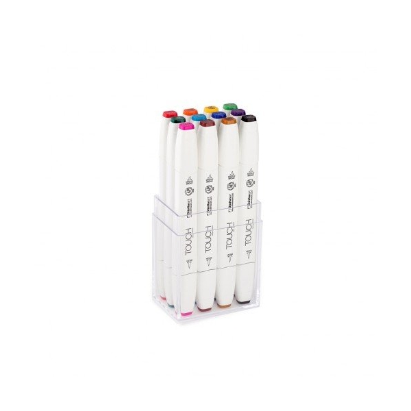 Shinhan Touch Twin Brush Markers (Set of 12 Main Shades)