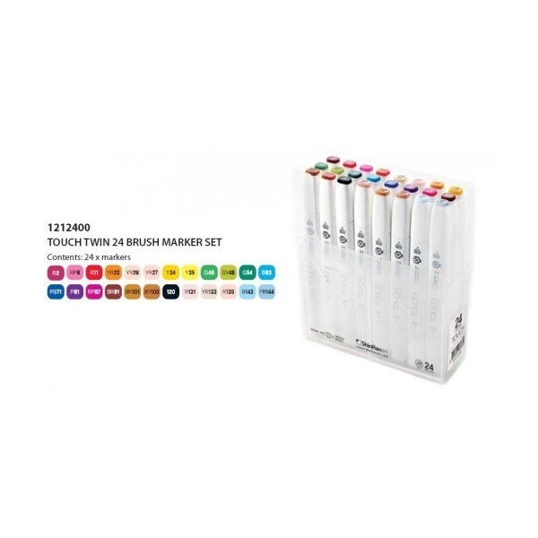 Shinhan Touch Twin Brush Markers (Set of 24 assorted Shades)