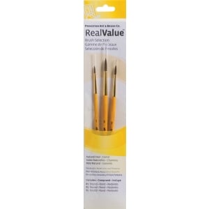 Princeton Real Value Natural - Camel Short Handle Brush Set (Set of 3 Brushes) - 1