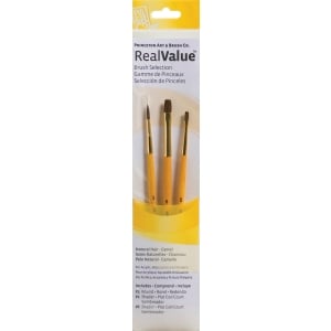 Princeton Real Value Natural - Camel Short Handle Brush Set (Set of 3 Brushes) - 2