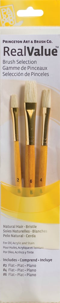 Princeton Real Value Natural - Bristle Short Handle Brush Set (Set of 3 Brushes) - 2