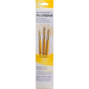 Princeton Real Value Natural - Sable Short Handle Brush Set (Set of 3 Brushes)