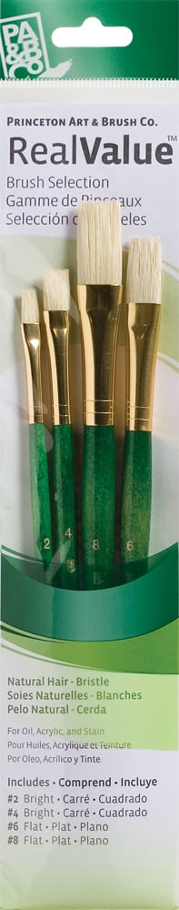 Princeton Real Value Natural - Bristle Short Handle Brush Set (Set of 4 Brushes) - 1