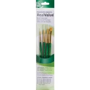 Princeton Real Value Synthetic - Golden Taklon Short Handle Brush Set (Set of 4 Brushes) - 1