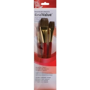 Princeton Real Value Natural - Camel Short Handle Brush Set (Set of 3 Brushes) - 3