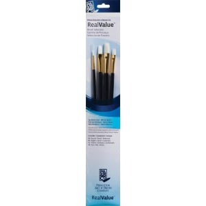 Princeton Real Value Synthetic - White Taklon Long Handle Brush Set (Set of 4 Brushes) - 1