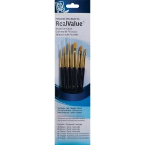 Princeton Real Value Synthetic - Golden Taklon Short Handle Brush Set (Set of 6 Brushes) - 3