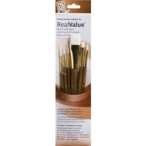 Princeton Real Value Synthetic - White Taklon Short Handle Brush Set (Set of 6 Brushes) - 1