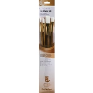 Princeton Real Value Synthetic - White Taklon Long Handle Brush Set (Set of 4 Brushes) - 2