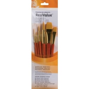 Princeton Real Value Synthetic - Golden Taklon Short Handle Brush Set (Set of 6 Brushes) - 4