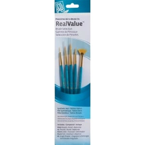 Princeton Real Value Synthetic - Golden Taklon Short Handle Brush Set (Set of 5 Brushes) - 2