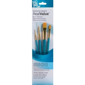 Princeton Real Value Synthetic - Golden Taklon Short Handle Brush Set (Set of 4 Brushes) - 5