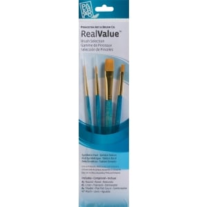 Princeton Real Value Synthetic - Golden Taklon Short Handle Brush Set (Set of 4 Brushes) - 6