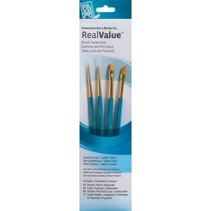 Princeton Real Value Synthetic - Golden Taklon Short Handle Brush Set (Set of 4 Brushes) - 7
